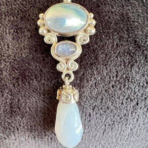 Sajen Necklace with Abalone, Amethyst and Moonstone